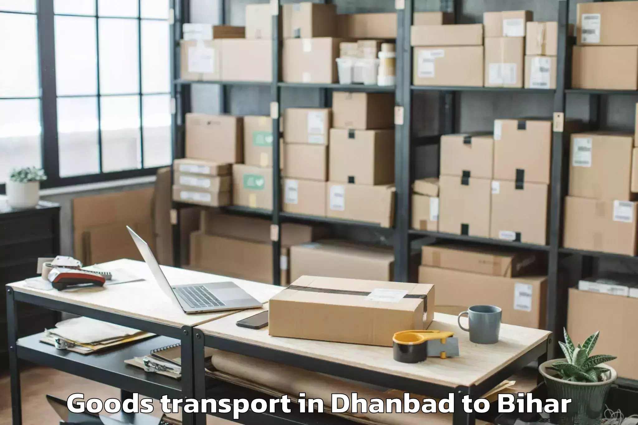 Book Dhanbad to Kusheshwar Asthan Goods Transport